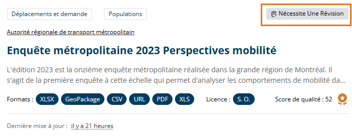 Statut de publication - Nécessite une révision