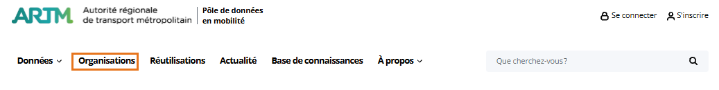 Onglet - Organisations