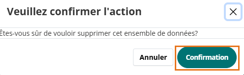 Bouton Confirmation - Jeu de données
